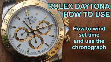 how to set time on rolex daytona watch|Rolex daytona instructions.